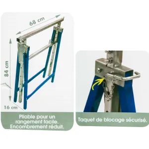 Tréteau télescopique pliable