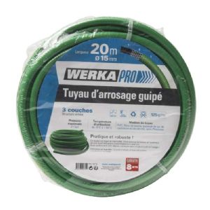 Tuyau d'arrosage guipé vert Ø15mm WERKA PRO (20m)