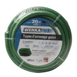 Tuyau d'arrosage guipé Ø25mm vert Werkapro (20m) 