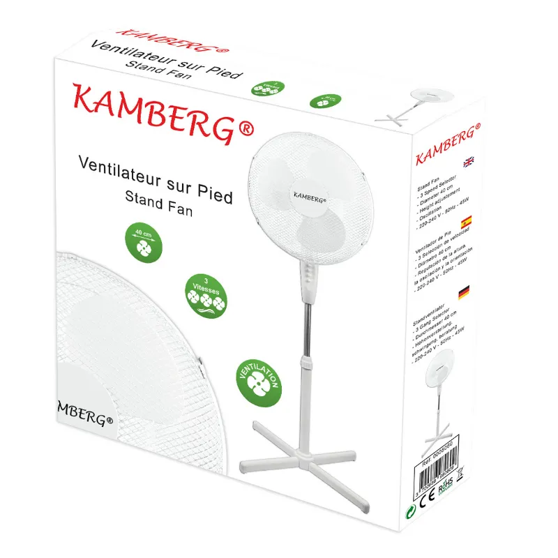 Ventilateur sur pied Ø40cm 45w 3 vitesses