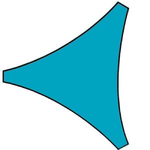 Voile d'ombrage triangle bleu azur 5m x 5m