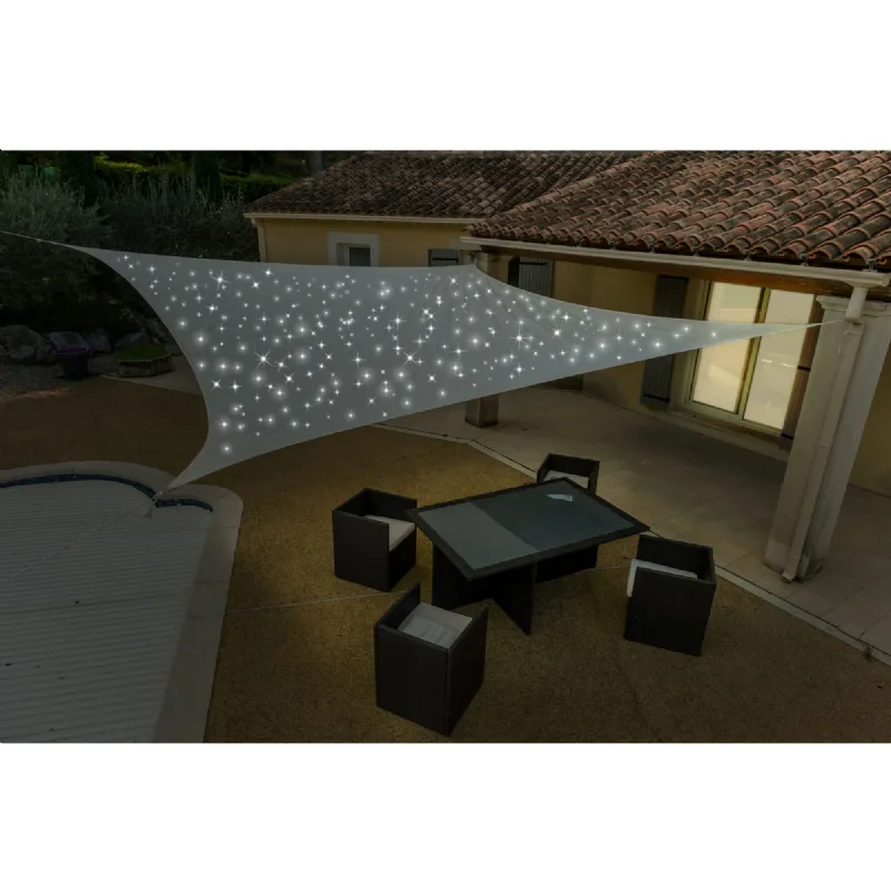 Voile d'ombrage solaire 200 Led 3x4m taupe WERKAPRO