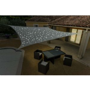 Voile d'ombrage solaire 200 Led 3x4m taupe WERKAPRO
