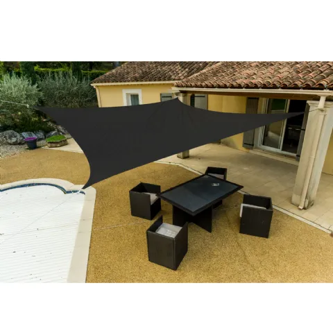 Voile d'ombrage rectangulaire 4x5m grise en polyéthylène tressé