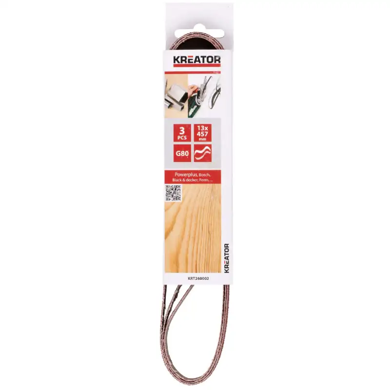 Abrasif pour lime électrique, Lot de  3 bandes 13x457mm