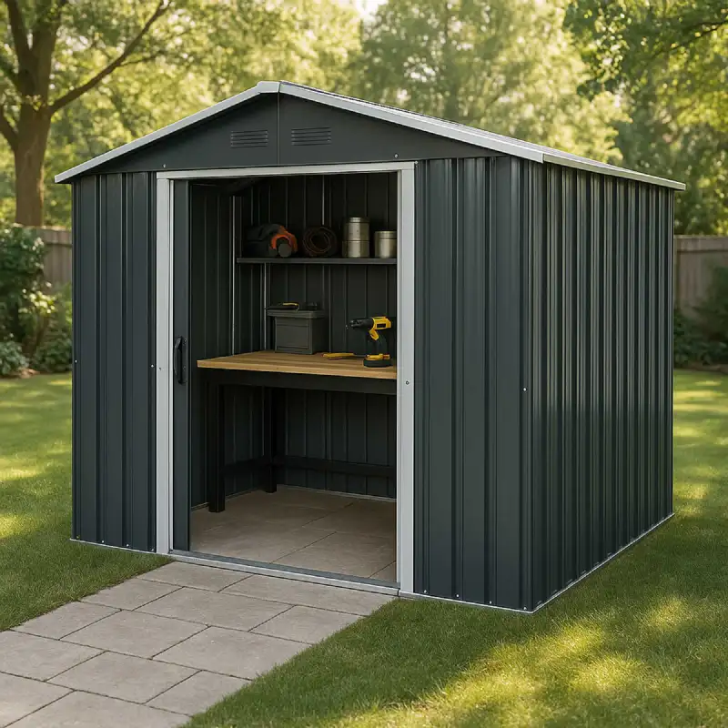 Abri jardin métal 10,4m² (3,24 x 3,22 x h2,05m)