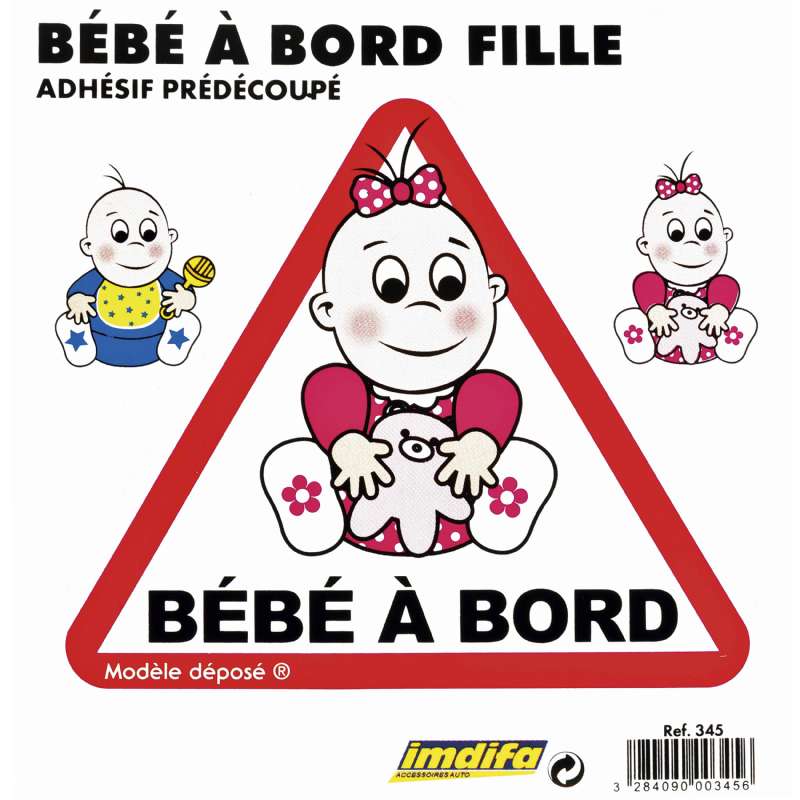 Adhésif bébé à bord fille