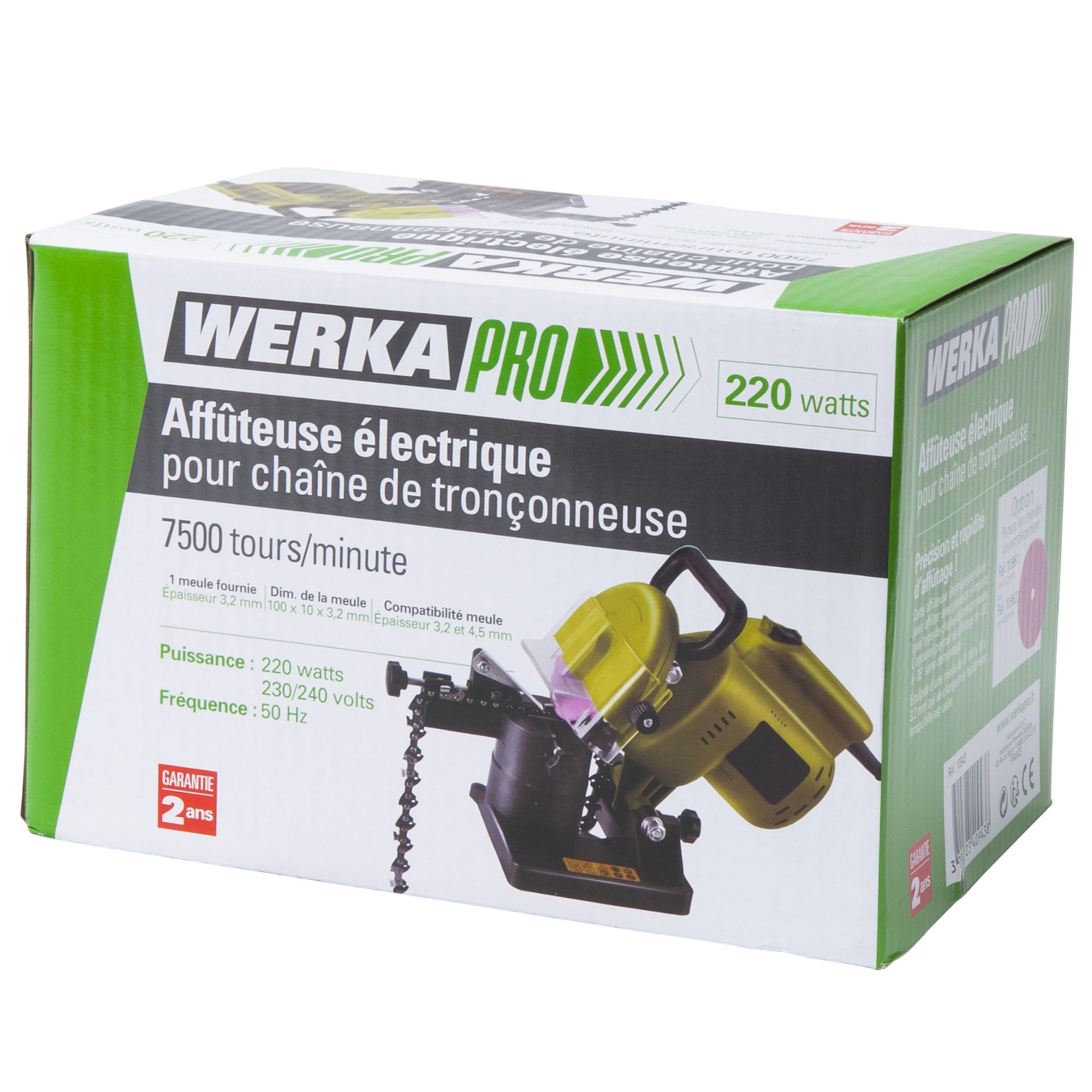 Explopur Affûteuse de tronçonneuse Meuleuse de chaîne Scie électrique Affûteuse d/'outils de meulage électrique avec tête de meulage d/'angle Prise UE 220V