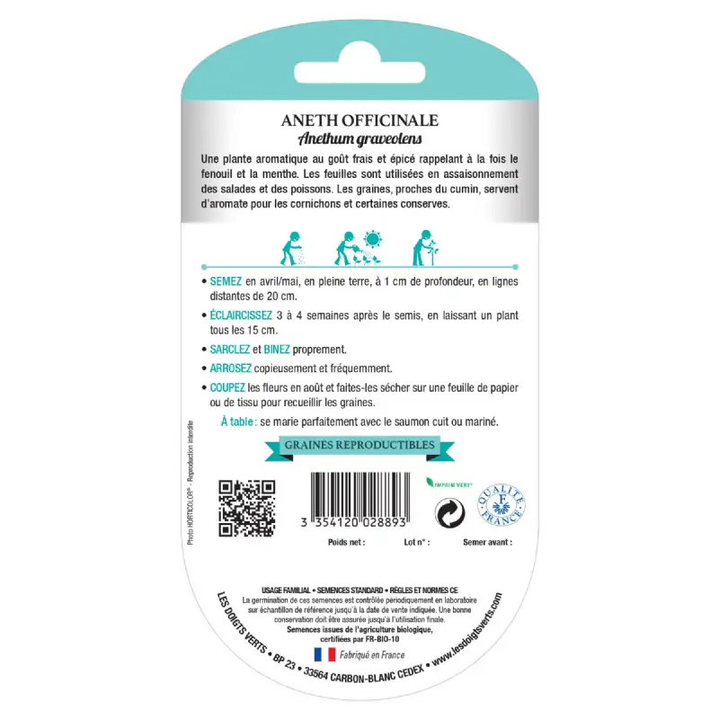 Graines Aneth BIO Les Doigts Verts