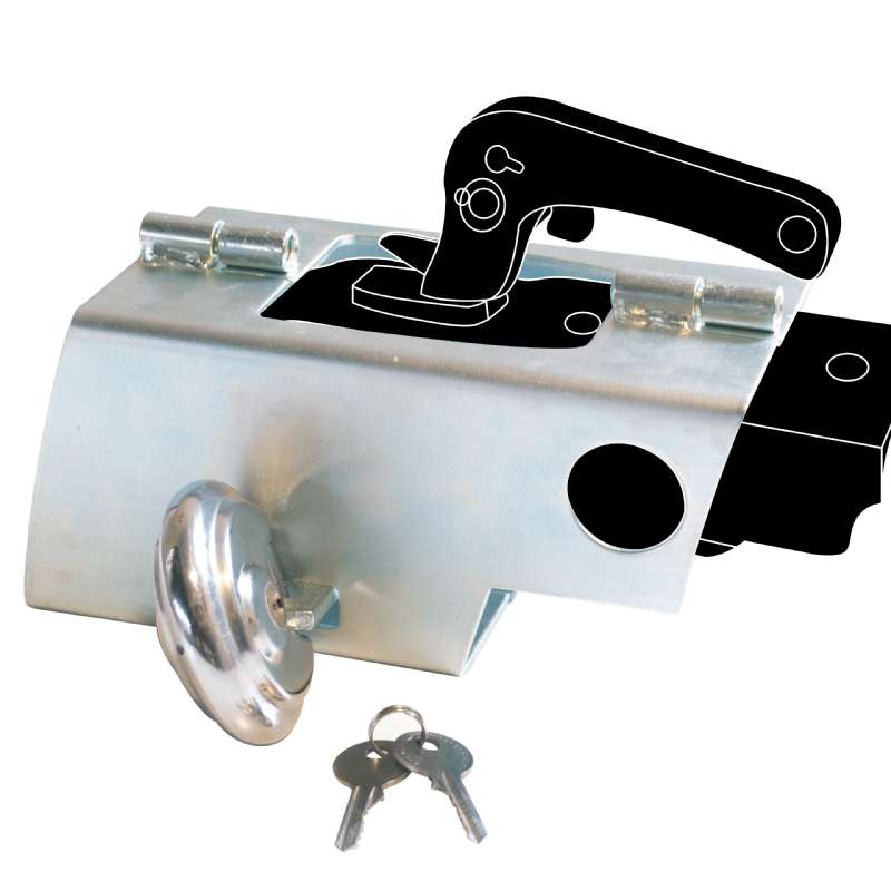 Antivol universel pour tete d'attelage avec 2 clefs