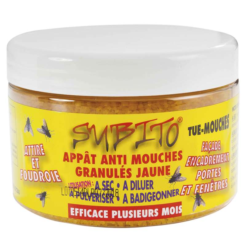 Appât mouche granule jaune 250g subito