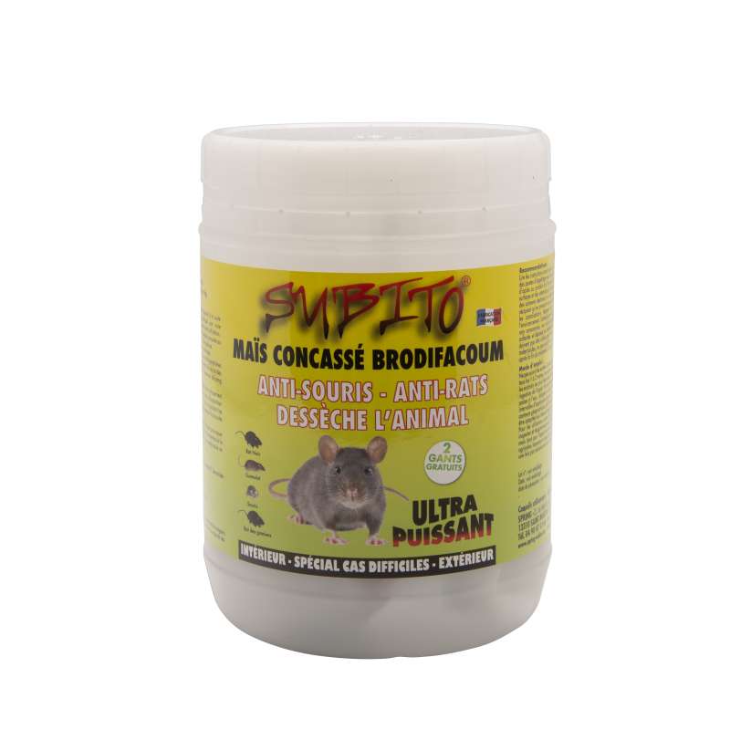 Subito - Anti Rat et Souris Ultra Puissant - Maïs concassé - Endroits secs  - 150g