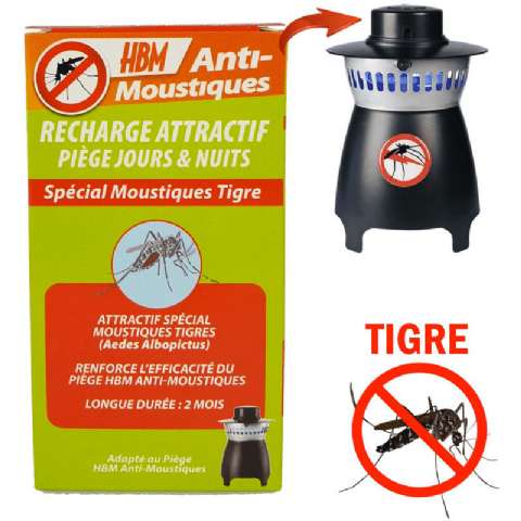 Recharge Rouge HBM moustiques Tigres- Appât piège extérieur