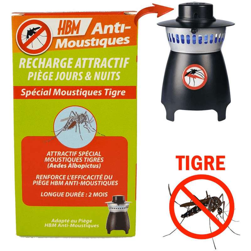 Recharge Rouge HBM moustiques Tigres-Appât piège extérieur