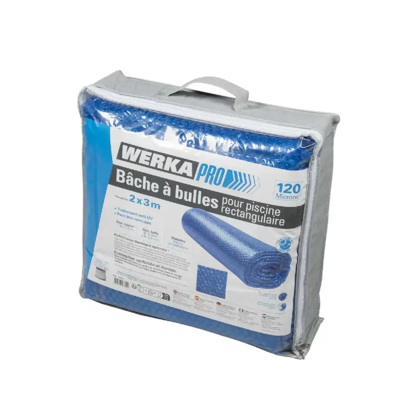 Bâche à bulles pour piscine rectangulaire 120 microns WERKA PRO