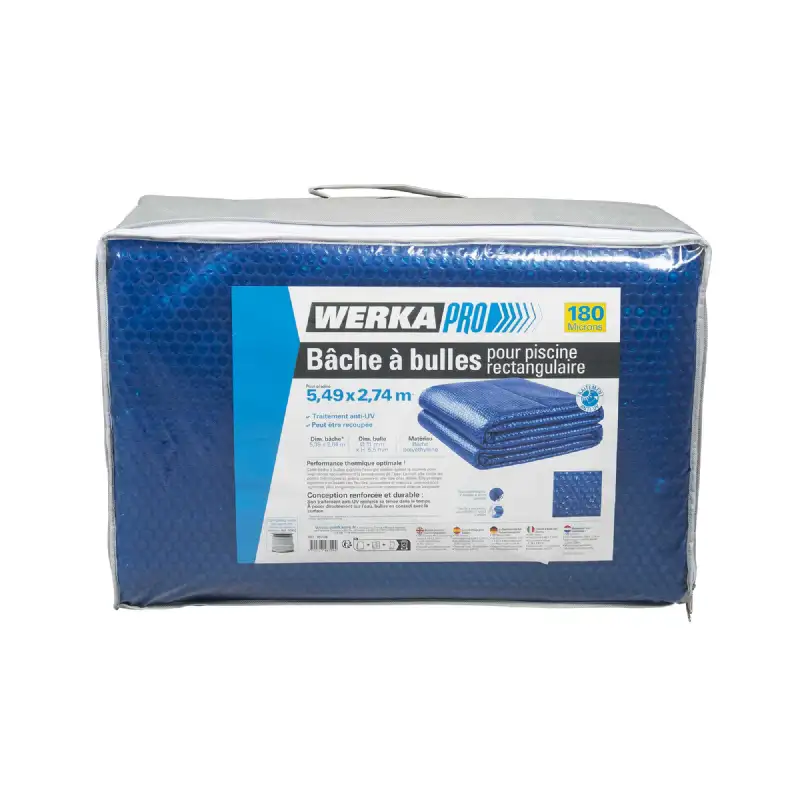 Bâche à bulles pour piscine rectangulaire 180 microns - WERKA PRO