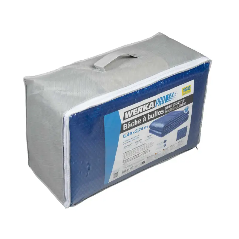 Bâche à bulles pour piscine rectangulaire 180 microns - WERKA PRO