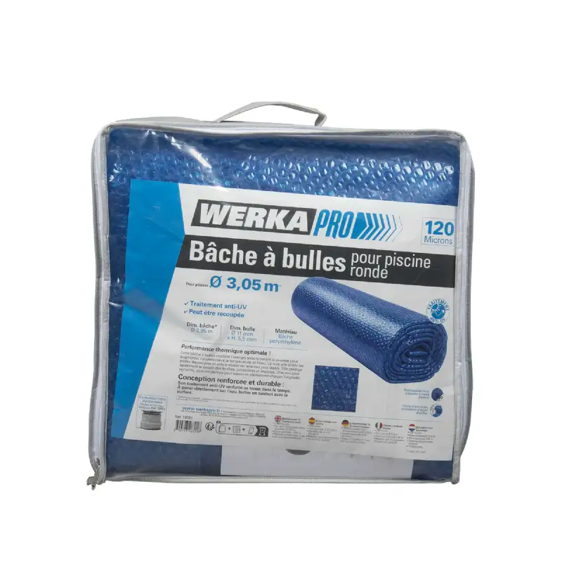 Bâche à bulles pour piscine ronde 120 microns WERKA PRO