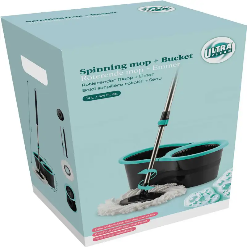 Balai serpillère rotatif avec seau