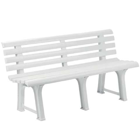 Banc de jardin blanc 145x49x74 cm 5 pieds - Ozalide - 55,99€ Banc de jardin blanc 145x49x74 cm 5 pieds