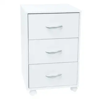 Meuble blanc 3 tiroirs sur roulettes WERKA PRO