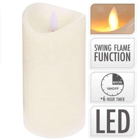 Bougie électrique en cire à led (7 x 15 cm) - Realistic flame - 5,39€ Bougie électrique en cire à led (7 x 15 cm)