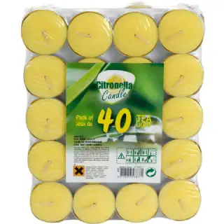 Bougie citronnelle avec coupelle alu (lot de 40 pièces) 