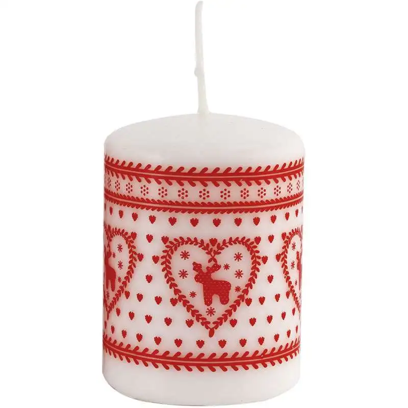 Bougies de Noël, décor rouge et blanc