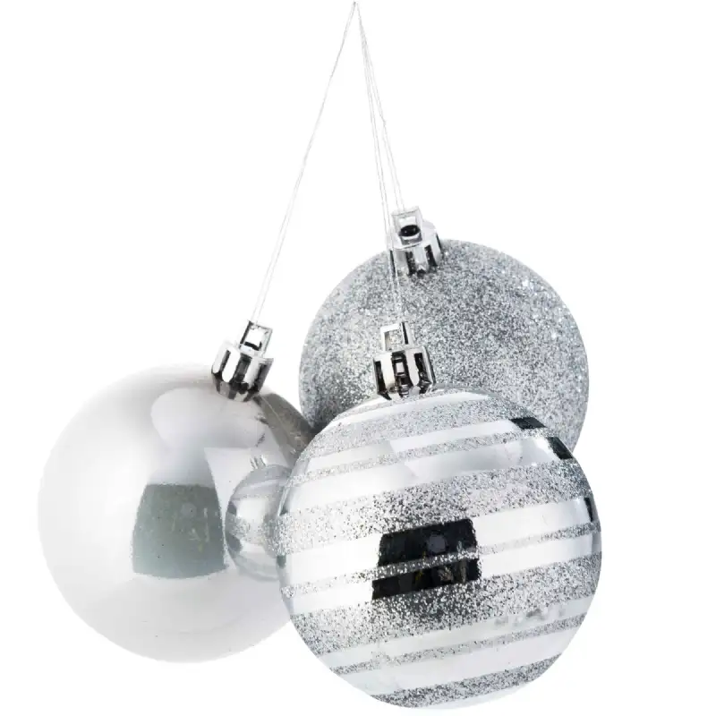 Boules de Noël argent (9 pcs)
