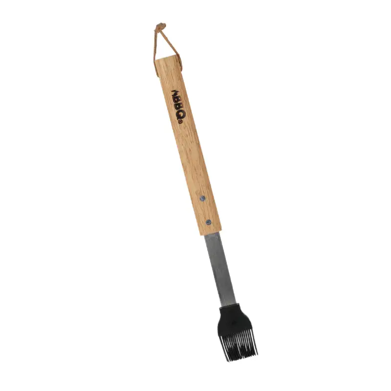 Brosse barbecue en acier inoxydable avec manche en bois 38 cm - BBQ