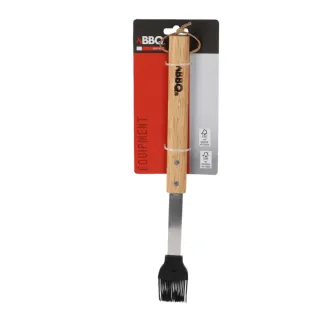 Brosse barbecue en acier inoxydable avec manche en bois 38 cm - BBQ