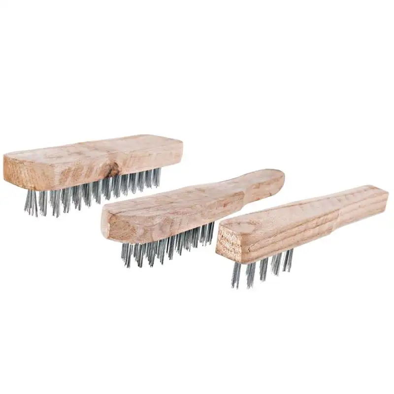 Brosse métal avec manche les 3 pièces