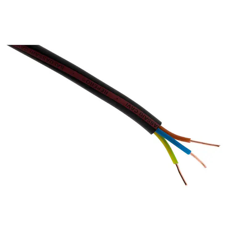 Câble d'alimentation électrique U1000R2V 3G1,5 Noir - 10m