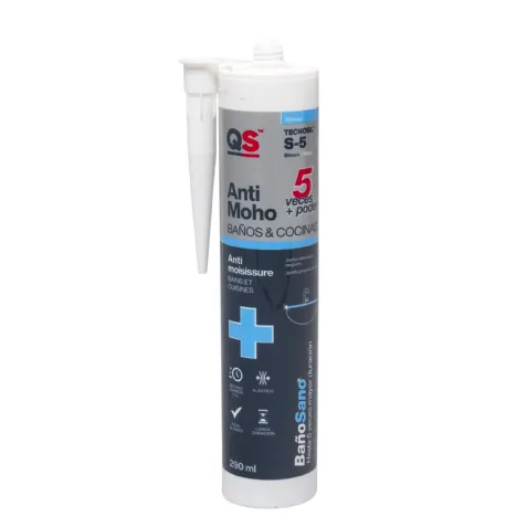 Cartouche silicone blanc sanitaire 290 ml QS