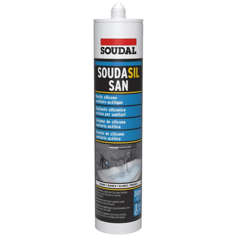 Cartouche silicone sanitaire blanc 280ml Soudal - Provence Outillage