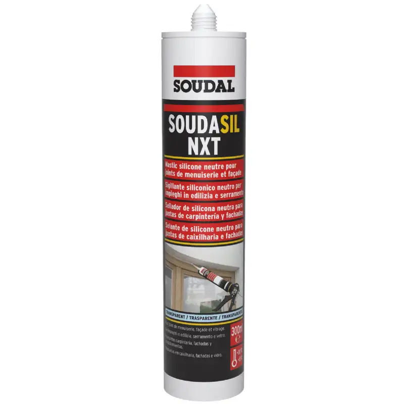 Cartouche de mastic silicone transparent neutre 300ml Soudal