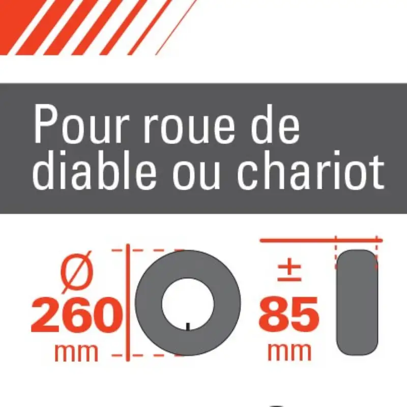 Chambre à air pour roue 10''(260x85mm)