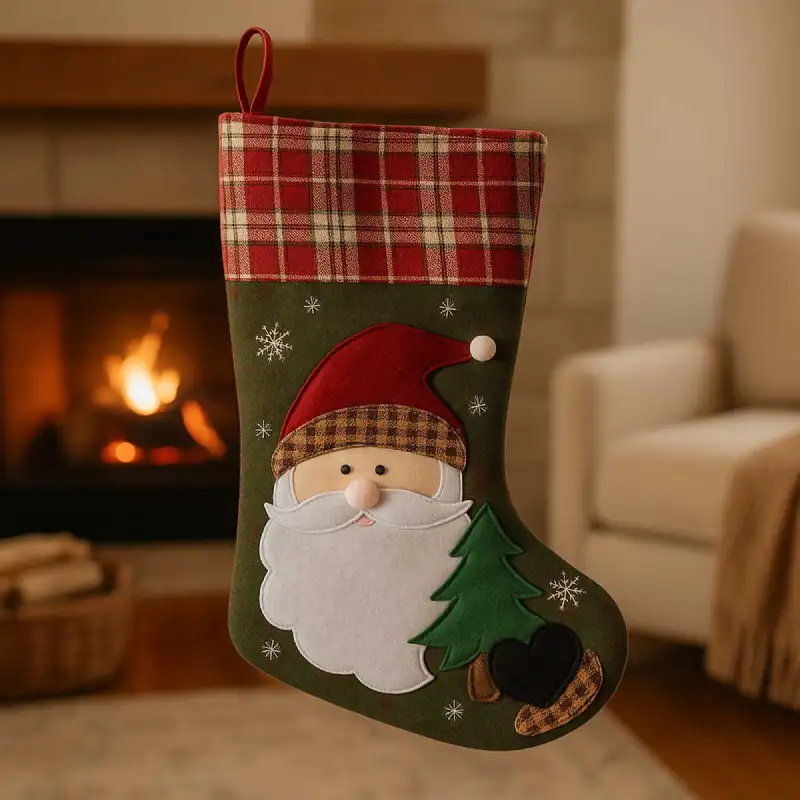 Chaussette avec Papa Noël (43 x 28 cm)
