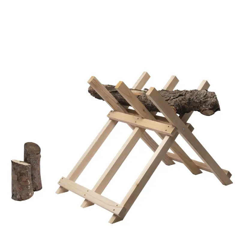 Chevalet en bois WERKAPRO à 3 supports pour sciage de bûches