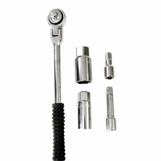 Clé à bougies à cliquet 16/21mm avec rallonges