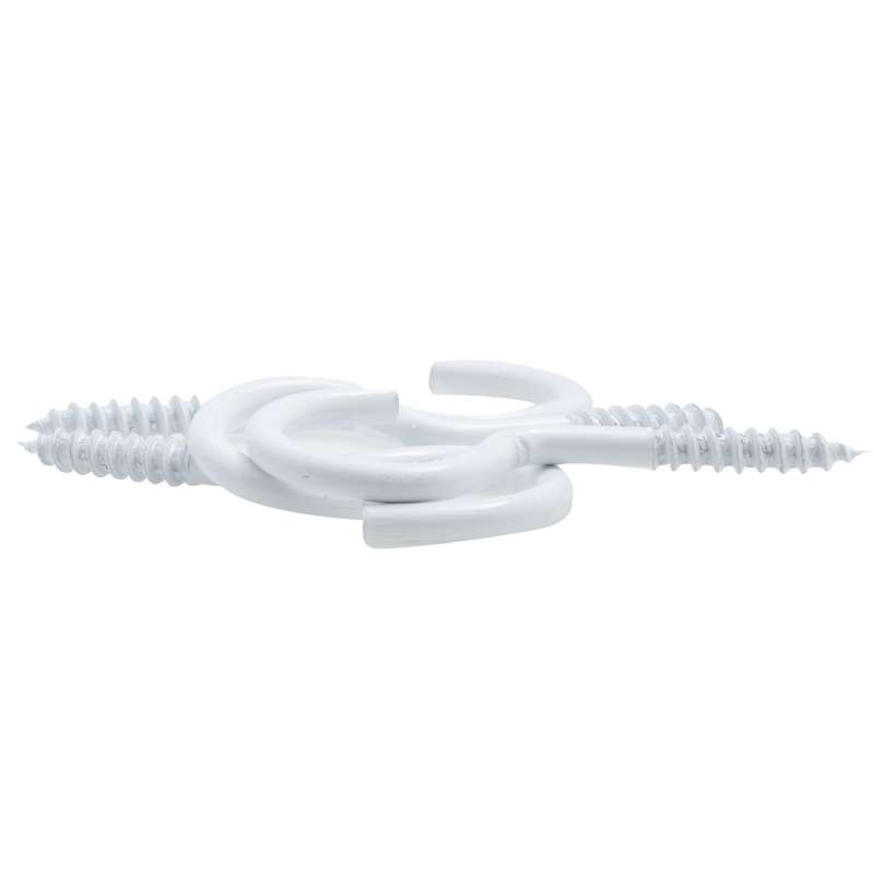 Crochet à visser plastifié blanc filet bois Vissal
