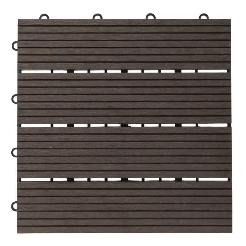 Dalle clipsable 4 lames marron 30 x 30 cm (lot de 6)