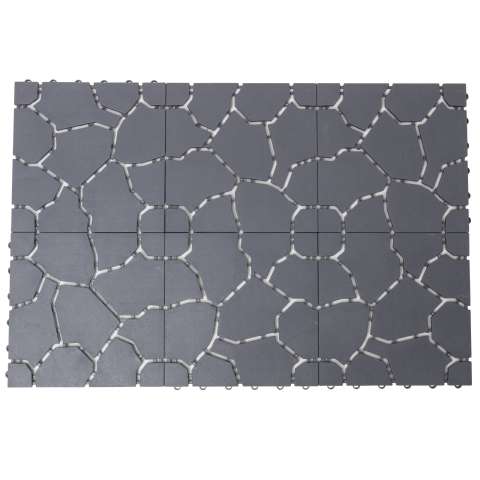 Dalle motif pierre grise 29 x 29 x 1.50cm (lot de 6) WERKAPRO