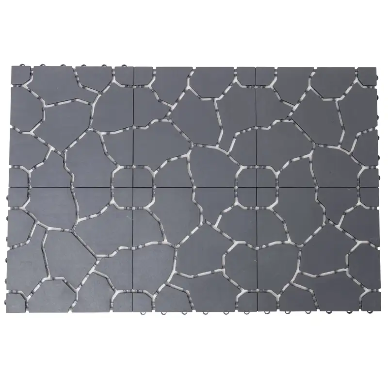 Dalle motif pierre grise 30 x 30 x 1.50cm (lot de 6) WERKA PRO