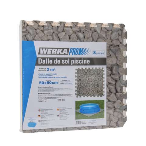 Dalle pour piscine imprimé galet (50x50cm) 1cm épaisseur 8 pièces Werkapro - Werkapro - 19,59€ Dalle pour piscine imprimé galet (50x50cm) 1cm épaisseur 8 pièces Werkapro