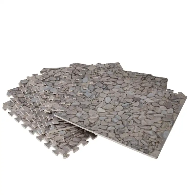 Dalle pour piscine imprimé galet (50x50cm) 1cm épaisseur 8 pièces WERKA PRO