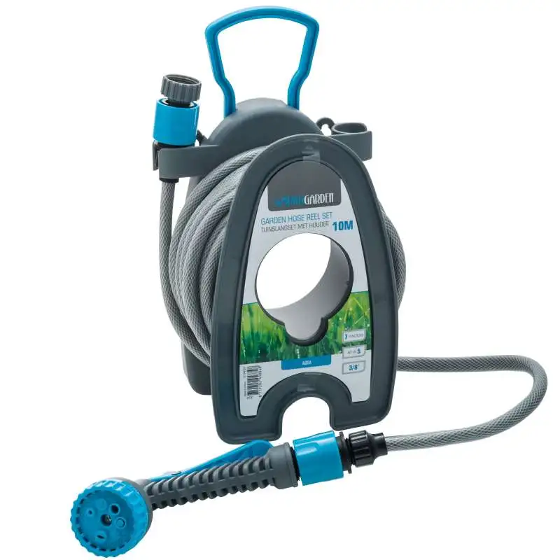 Kit d'arrosage complet dévidoir portable et tuyau 10m 