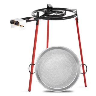 Ensemble réchaud à paella avec plat et trépied