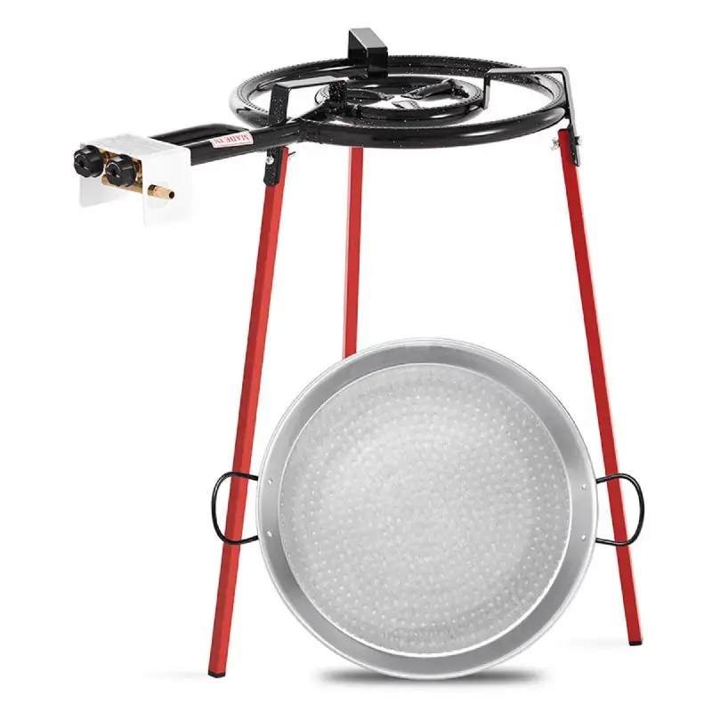 Ensemble réchaud à paella avec plat et trépied