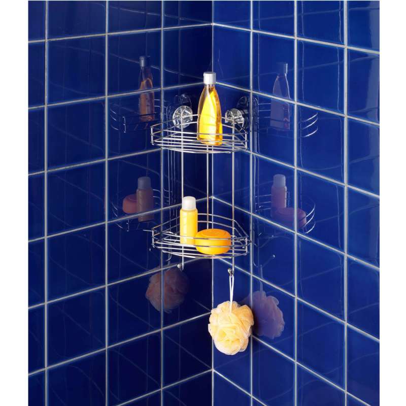 Étagère d'angle fixer sans percer - Wenko - 29,99€ Étagère d'angle fixer sans percer